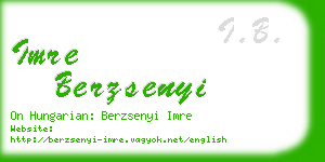 imre berzsenyi business card